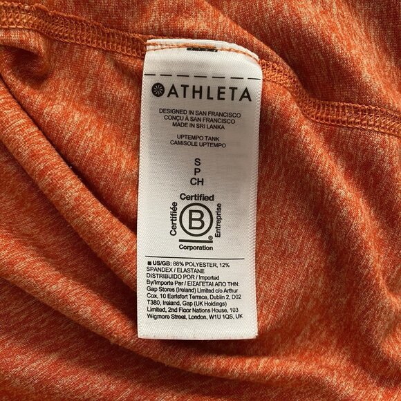Athleta Uptempo Tank S Athletic Workout Top Loose Relaxed Fit Heather Orange - Picture 6 of 10
